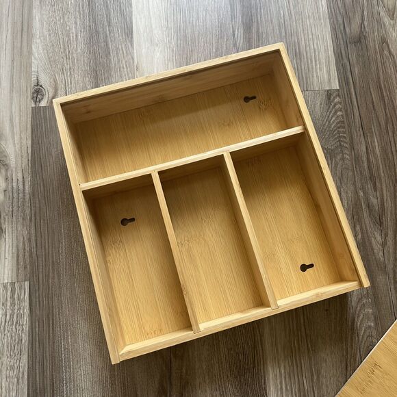 SpaceAid Bamboo Bag Organizer for Kitchen Drawer 13x12x3 Gently Used - Picture 3 of 14